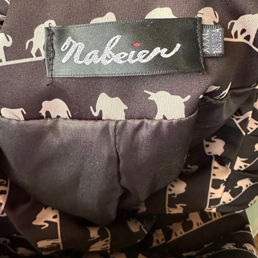 Vintage Retro Mod Nabeier Elephant Print Jacket approx fit Women's XL - Picture 12 of 12